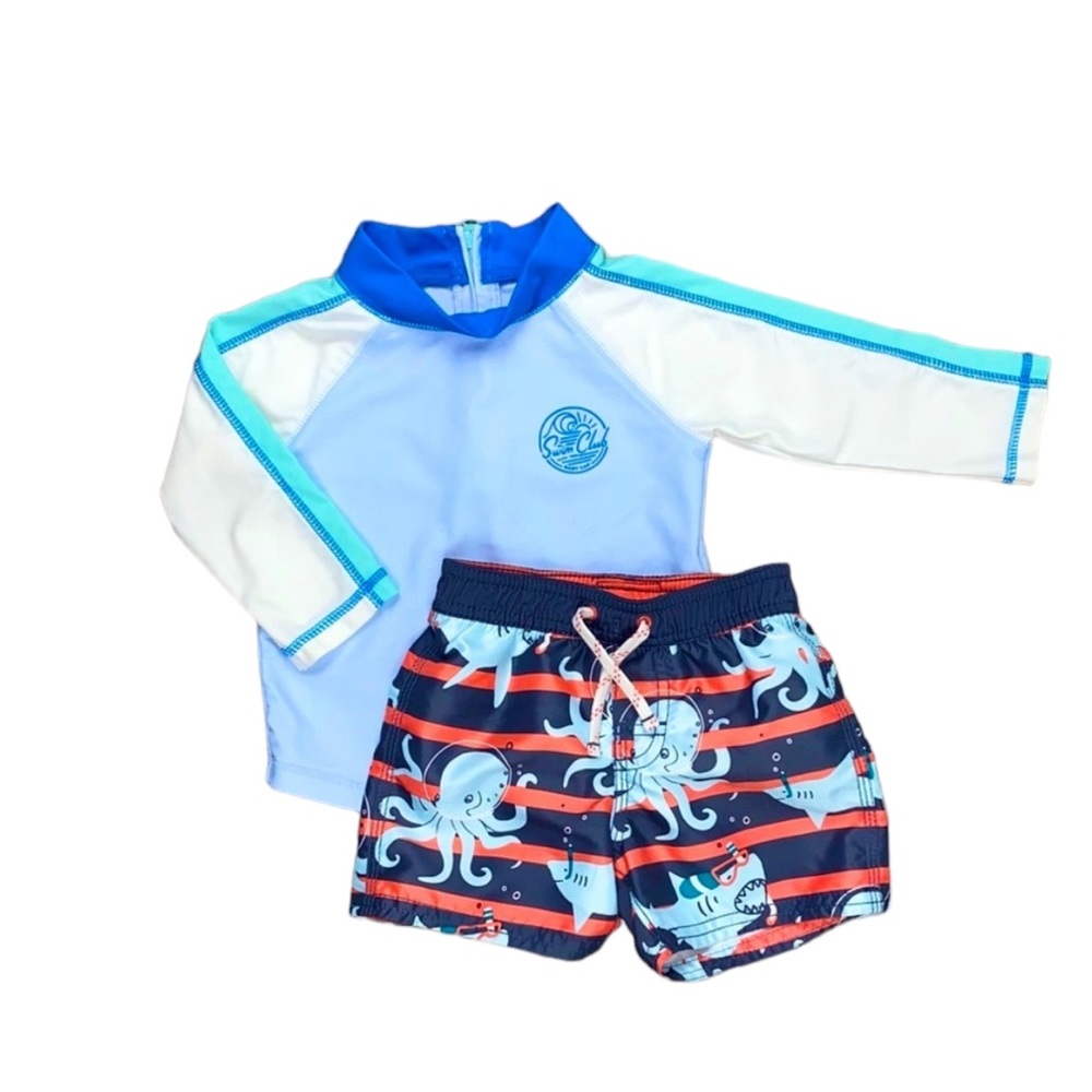 GAP Rash Guard Swim Trunks Bundle 12-18 Months